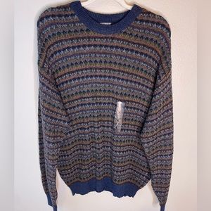 NWT Vintage Knightsbridge Mulitcolored Crewneck Sweater Size L